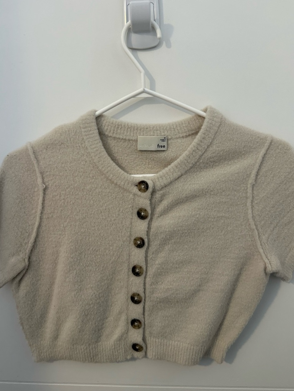 Wilfred Cream Short-Sleeve Button Cardigan